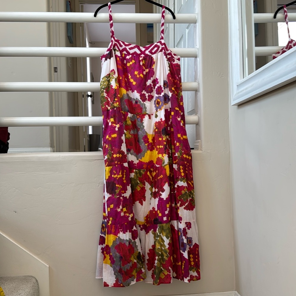Red and Yellow Spaghetti Strap Sundress Maxi - Picture 7 of 7
